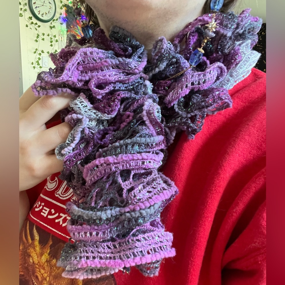 Handmade wrap ruffle scarf